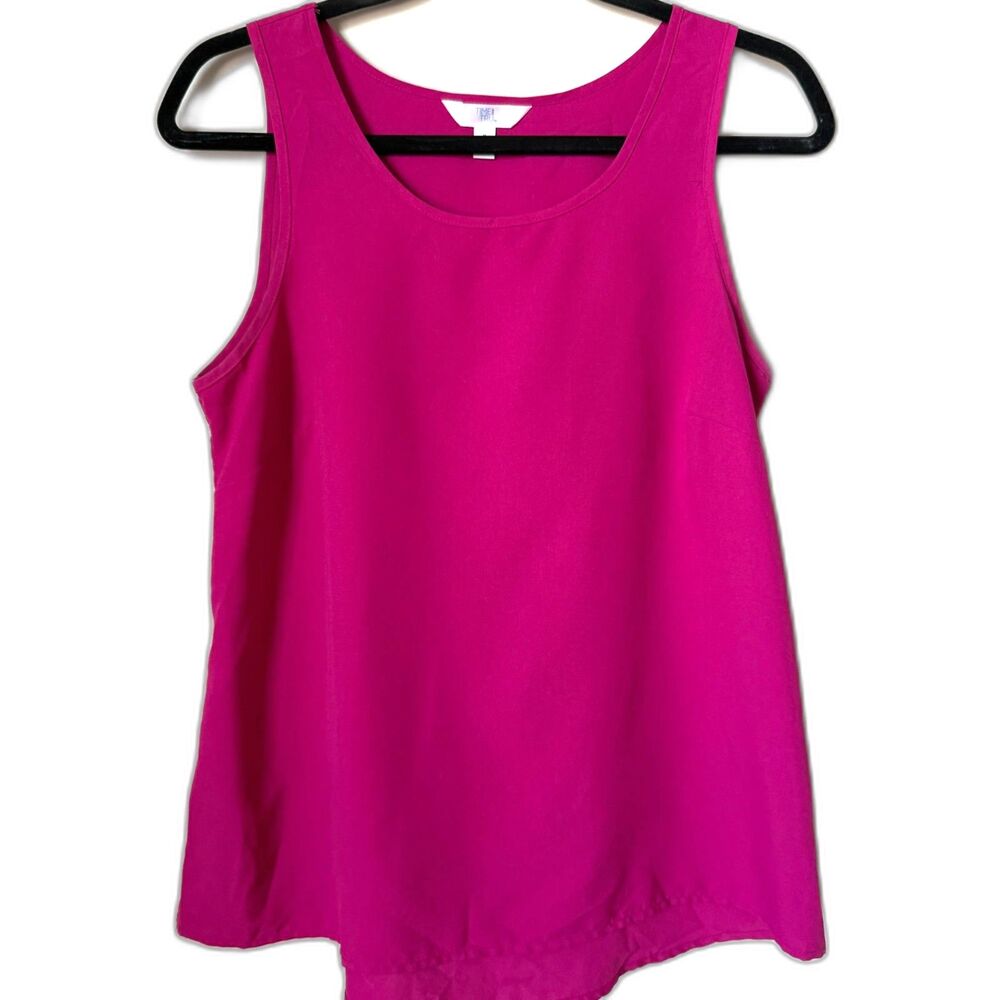 Time and Tru Magenta Pink Tank Top Women's Size S 4-6 Sleeveless Chiffon Blouse
